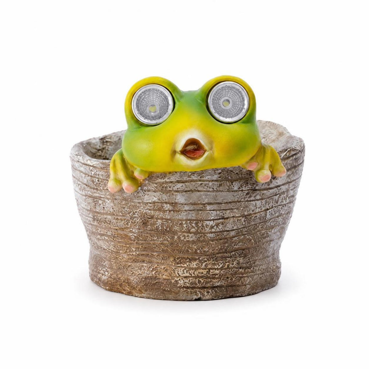 Solar Light Frog Planter Decorative Resin Frog Planter Ornament for Patio