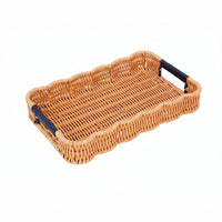 Hand Woven Tray with Handles Handwoven Woven Serving Tray Easy to Clean for Home