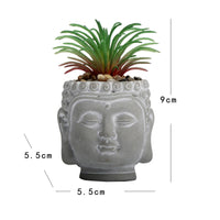 Cement Pot with Raised Pattern Carved Cement Planter Stone-Look for Desk, Office