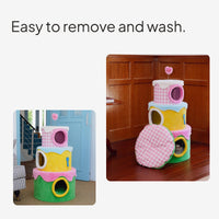 Cream Cake Cat Tower, Multi-Functional Cat Tree Condo