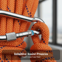 7 Pieces Wear-Resistant High-Elevation Escape Rope Set Anti-Slip Emergency Rappelling System Steel Wire Core