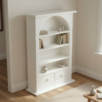 Arched Dollhouse Bookcase with Drawers Miniature Bookshelf European Design