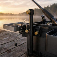 Fishing Box Accessories Set: Aluminum Alloy Rod Holder, Bait Tray, Keepnet Holder, and Umbrella Stand