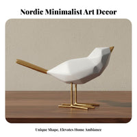 Gift Idea Origami Bird Figurine Minimalist Design Nordic Bird Statue Artistic Accent for Entrance Hall, Living Room, Bookshelf