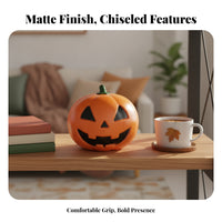 Pumpkin | Smooth Glossy Finish, Jack-O'-Lantern Ornament, for Desk