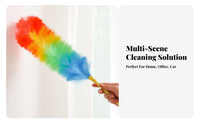 Rainbow Duster Rod Multi-Purpose Dusting Tool Washable Head for Office Workers