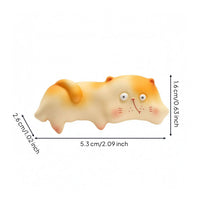 Feline Monitor Ornament Plump Feline Monitor Decor Cream-Yellow for Office, Home