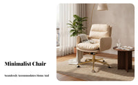 Modern Design Upholstered Rolling Task Chair 360-Degree Swivel Upholstered Rolling Armchair Cushioned Cushioning Office Furniture Height Adjustable for Students, Adults, Designers, Study Room, Bedroom