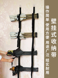 露营收纳架可调节悬挂式车库储存带壁挂式沙滩椅雨伞折叠椅收纳带