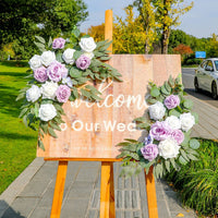 2 Pieces Wedding Arch Flower Swag Reusable Wedding Arch Flower Decoration Realistic Look Welcome Sign Floral Decoration for Outdoor, Bridal Shower