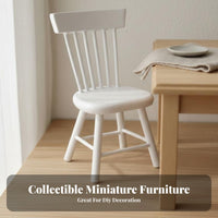 Realistic Design 1/12 Scale Table and Chairs DIY Craft 1/12 Scale Dollhouse Chair Artisan-Made Dollhouse Dining Set Long-Lasting for Miniaturists, Collectors, Hobbyists, Model Making, Dioramas