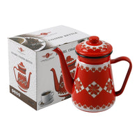 Enamel Coffee Pot Thickened Enamel Coffee Pot with Fine Spout for Pour-Over and Cold Water