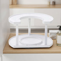 Adjustable Height Rotating Seasoning Rack Organizer Countertop Rotating Seasoning Rack 360° Two-Tier Turntable Sturdy for Pantry