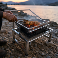 Portable Stainless Steel Flip BBQ Grill for Outdoor Camping and Home Use