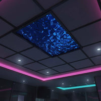 Water Wave Wallpaper Cut to Size Peel and Wallpaper Waterproof Self Mirror Film for Ceiling, Commercial Areas, Furniture Refinishing