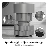 Threaded Anti-Slip Appliance Foot Shock Absorbing Adjustable Appliance Base Stable Household Hardware Noise Reduction for Laundry Room