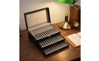 multi-Level Pen Holder Display Case Hard-Cover Organizer Rectangular for Desk Organization