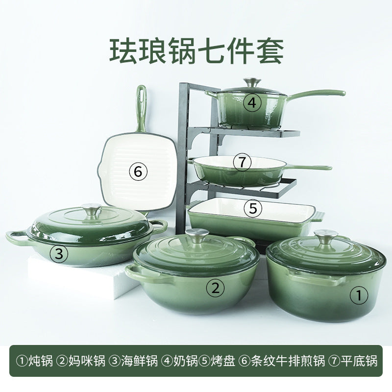 Green / Enamel 7-piece SET