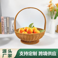 藤编手工手提编织野餐收纳篮居家鸡蛋篮子花篮礼品包装采摘篮