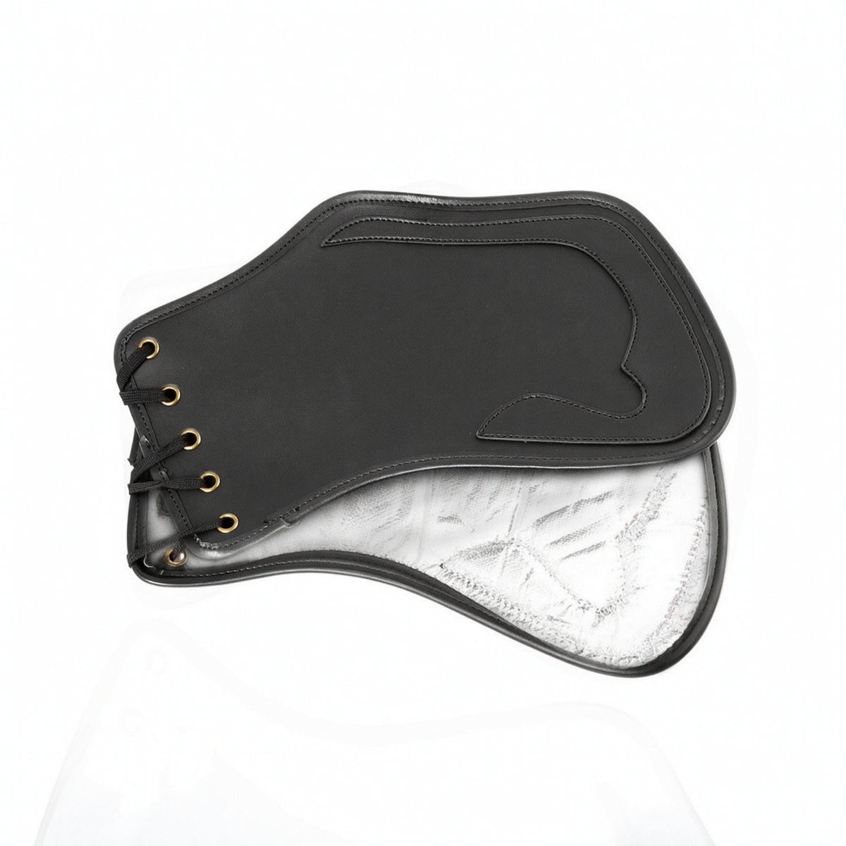 Black Motorcycle Heat-Guard Pad Easy to Install Leather Heat Guard with Laces Wear Resistant Motorcycle Frame Barrier Comfortable for Cruiser Owners, Highway Commuting