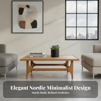 Wabi-Sabi Aesthetic Low silhouette Square Table Vintage Inspired Square Block Table full Wood Construction Living Room Furnishing Rustic Design for Guesthouse Owners, Homeowners, Families, Small Apartment, Reception Area, Lounge, Den