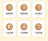 语音控制小夜灯熊猫智能熊猫声控usb家用发光节能氛围灯卧室宿舍