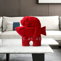 Modern Minimalist Flocked Fish Figurine for Tabletop Decor