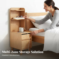 Slim Multi-Drawer Nightstand Modern Minimalist and Design Bedside Table Space-Saving Design Long-Lastinging Construction