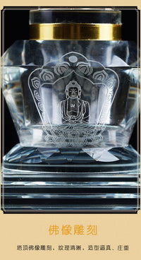 Crystal Relic Pagoda with Scripture, for Buddhist Altar