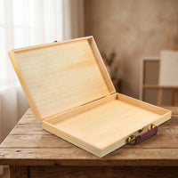 Wooden Wood Storage Box Compact Art Toolbox Reliable for Students, Painters