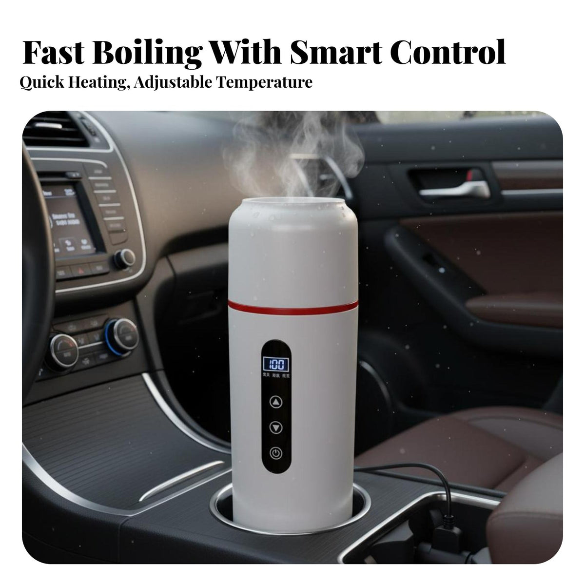 12V 24V Car Kettle Fast Boiling 12V/24V Car Kettle 316 Stainless Steel Liner Portable Hot Water Boiler for Commuters, Truckers, Road Trip, Camping