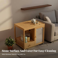 Mobile Tea Table Multi-Functional Rolling Tea Serving Trolley Multifunctional Sofa End Table on Wheels for Homeowners, Seniors, Small Areas, Bedroom