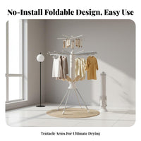 Multi-extensiondesign Laundry Tree Sturdy Folding Clothes Tree Stable Tripod Base