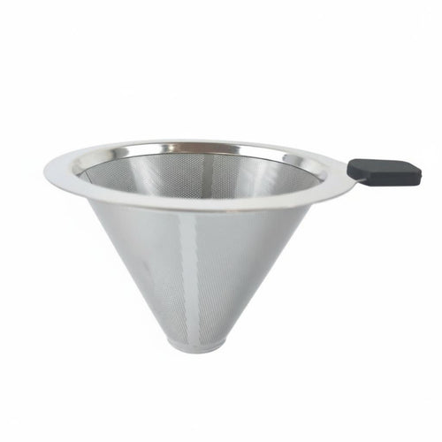 Coffee Brewing Mesh Stainless Steel Strainer Double Layer Paperless Dripper Reusable Coffee Filter with Silicone Handle Suitable for Office Kitchen