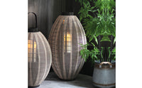 Woven Floor Lantern Decorative Standing Lantern with Handle Accent Light Tall Lighting Soft for Entryway, Lounge