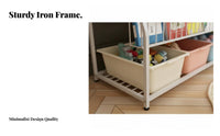 Rolling Book Organizer On casters 5-Tier Rolling book rack Front-Facing Display Easy to Assemble for Artists