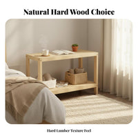Floor-Standing dual-level Wooden Side Table Simple Design Multi-Tier accent table Table Space-Saving Nightstand adaptable Use for Apartment Dwellers, property owners, Living Room, Small areas, Entryway, Home Office