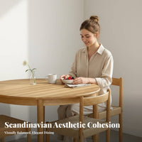 Tripod Base circular table Nordic Design Household Furniture Japanese aesthetic for Apartment Dwellers, Homeowners, Dining Room, Small Living Spaces, Kitchen