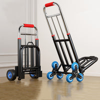 Folding Trolley Cart for Home Shopping, Portable Luggage Cart with Pull Rod