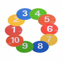 10 Pieces Numbered Flat Markers Flexible Numbered Training Discs Non-Slip Flat Point Markers for Coaches, Athletes