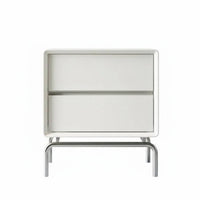 Single-Drawer End Table with Open Shelf Modernist aesthetic Nightstand for Home Office