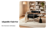 Historical-Period Perusing Seat Bauhaus Inspired Cylindrical Frame Armchair Modern Design Luxurious Padding