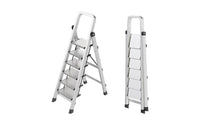 Wide Pedal Step Ladder with Handrail Non-Slip Step Ladder with Handrails Stable Space-Saving for Homeowners, Closet Storage