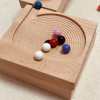 Marble Run with Wooden Blocks Open-Ended Wooden Marble Run Sensory Set for Young Children, Child-Centered School