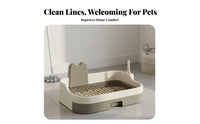 Drawer Design Dog Toilet Keeps Paws Hygienic Pet Potty Pan with Mess Containment Guard Puppy Training Toilet with Mesh for Small Dogs, Apartment