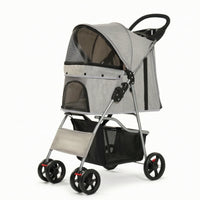 Four-Wheel Pet Stroller Portable Pet Stroller with Four Wheels Safe for Cats