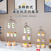不锈钢多层下午茶点心甜品台摆件展示架蛋糕架子茶歇摆台北欧风