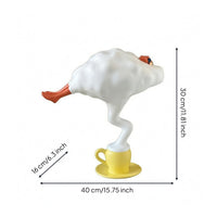 Coffee Cup Figurine Playful Beach Figure Figurine Composite Material