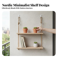 Three-Tier Rope storage solutionSaving Hanging Rack Rustic design & aesthetic for Bedroom, Students