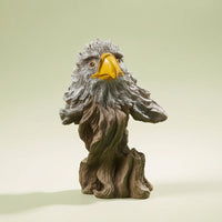Wood-Grain Owl Ornament Details Decorative Resin Owl Figurine for Display